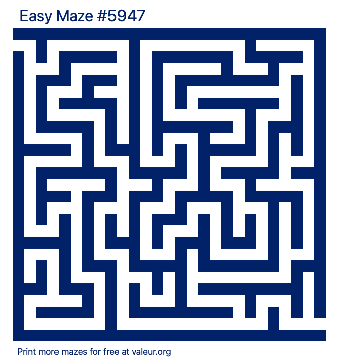 Free Printable Easy Maze number 5947