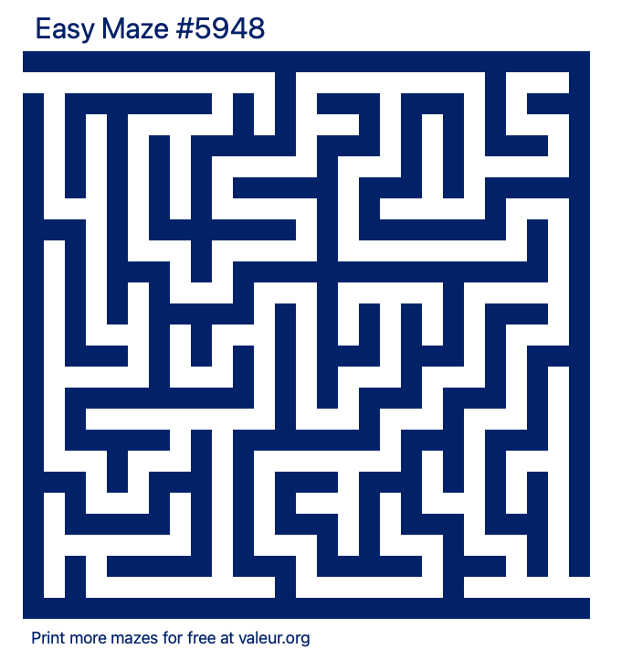 Free Printable Easy Maze number 5948