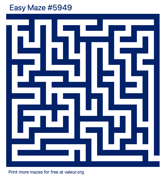 Free Printable Easy Maze number 5949