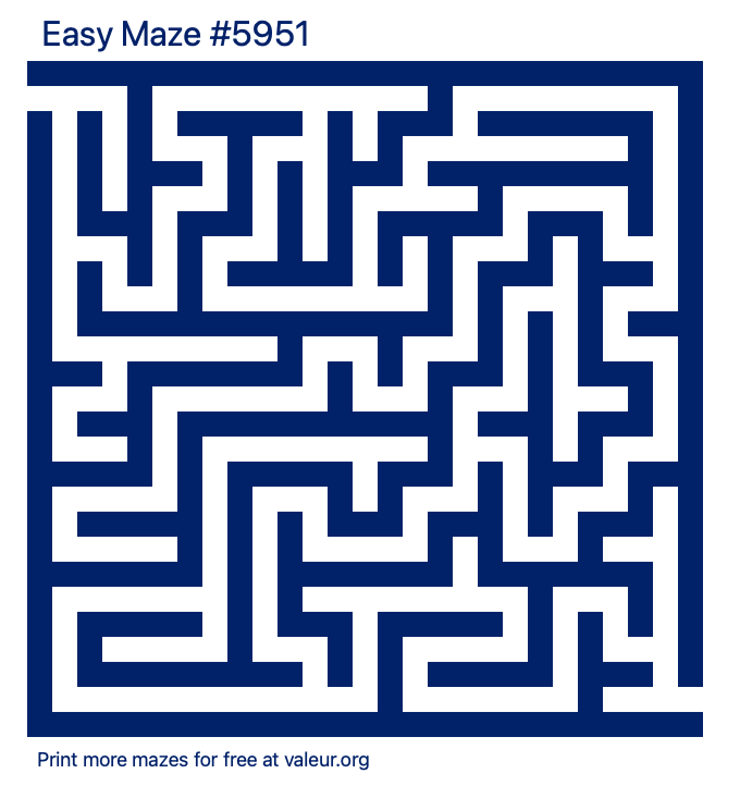 Free Printable Easy Maze number 5951