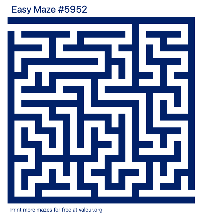 Free Printable Easy Maze number 5952