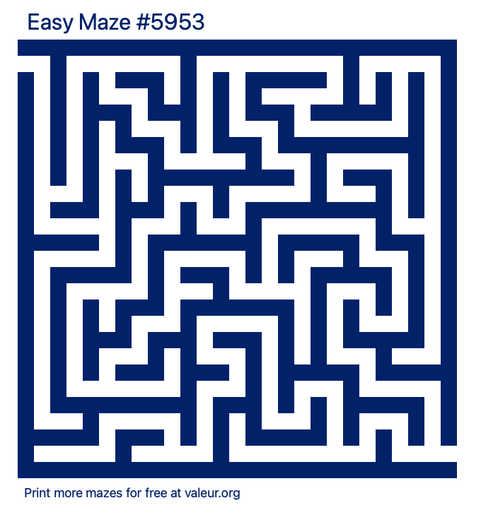 Free Printable Easy Maze number 5953