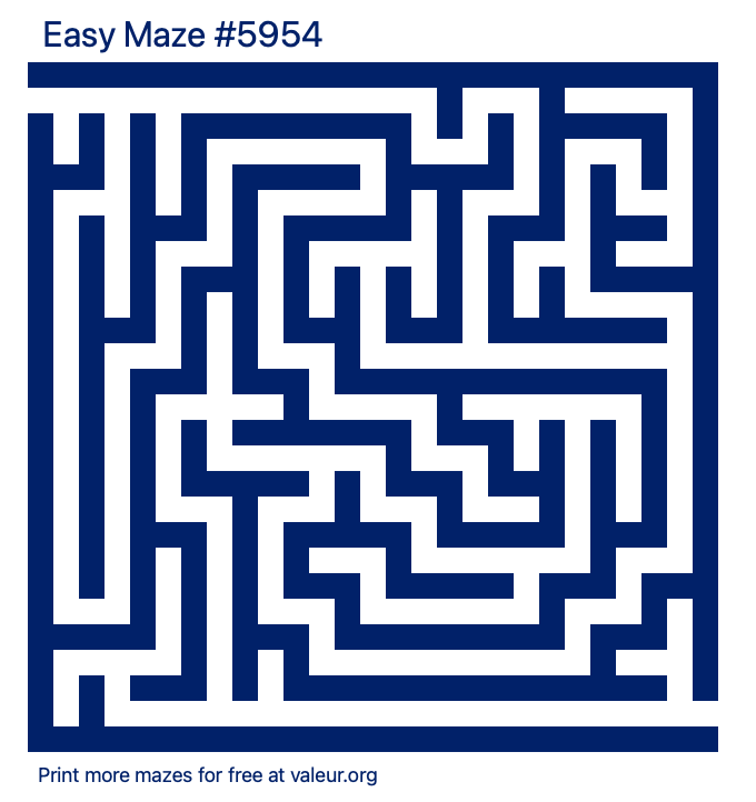 Free Printable Easy Maze number 5954