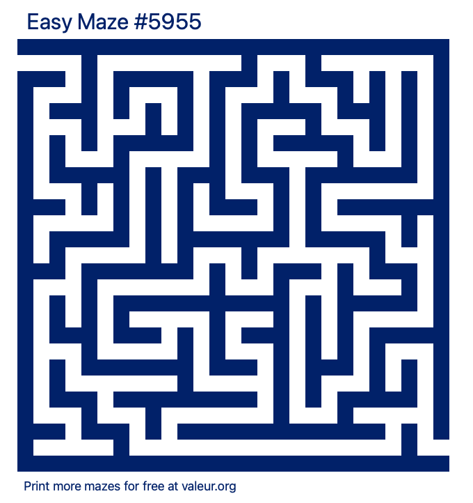 Free Printable Easy Maze number 5955