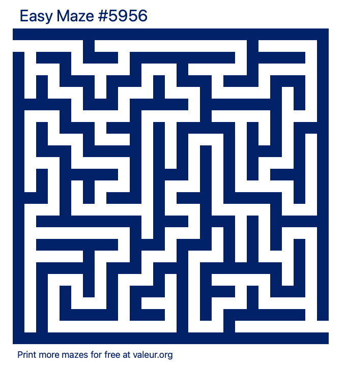 Free Printable Easy Maze number 5956