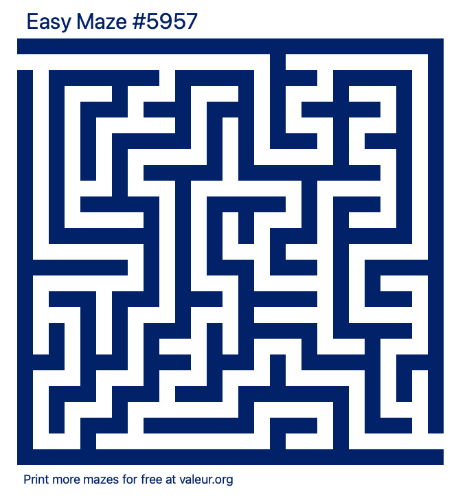 Free Printable Easy Maze number 5957