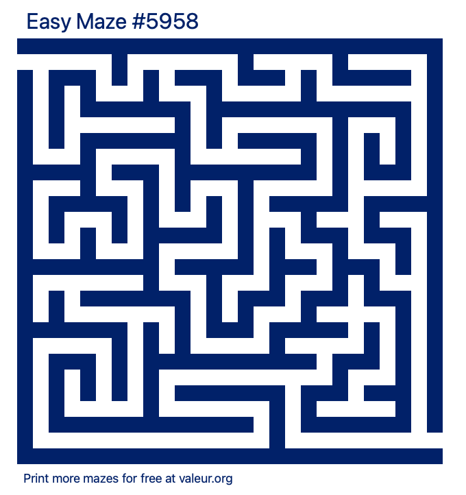 Free Printable Easy Maze number 5958