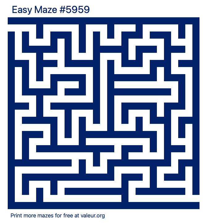 Free Printable Easy Maze number 5959