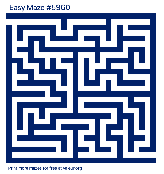 Free Printable Easy Maze number 5960