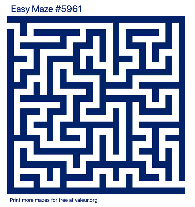 Free Printable Easy Maze number 5961