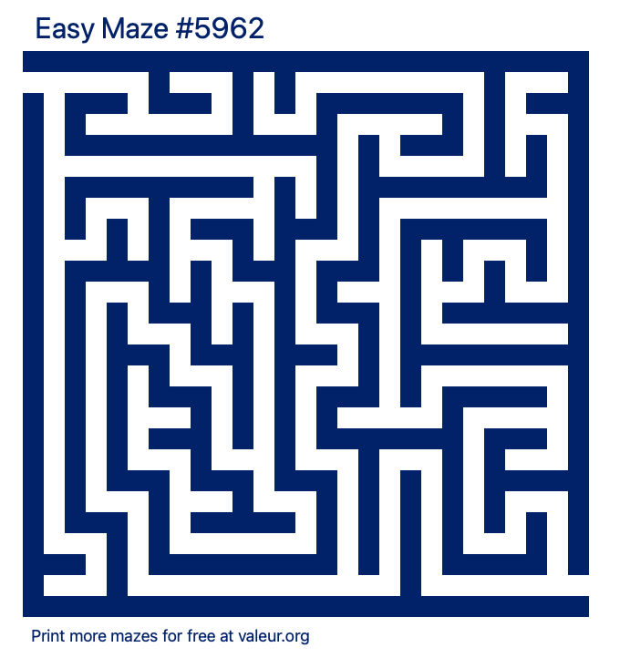 Free Printable Easy Maze number 5962