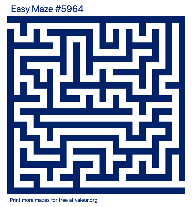 Free Printable Easy Maze number 5964