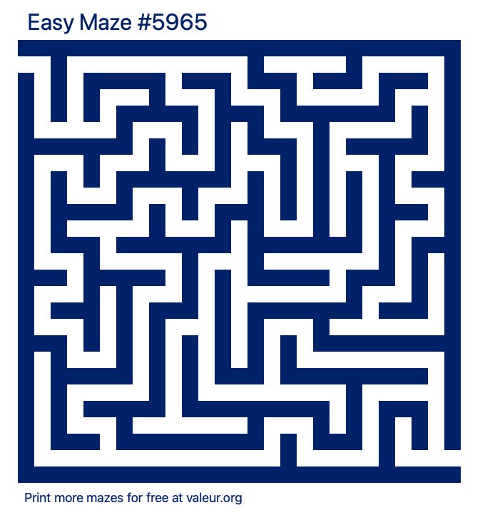 Free Printable Easy Maze number 5965