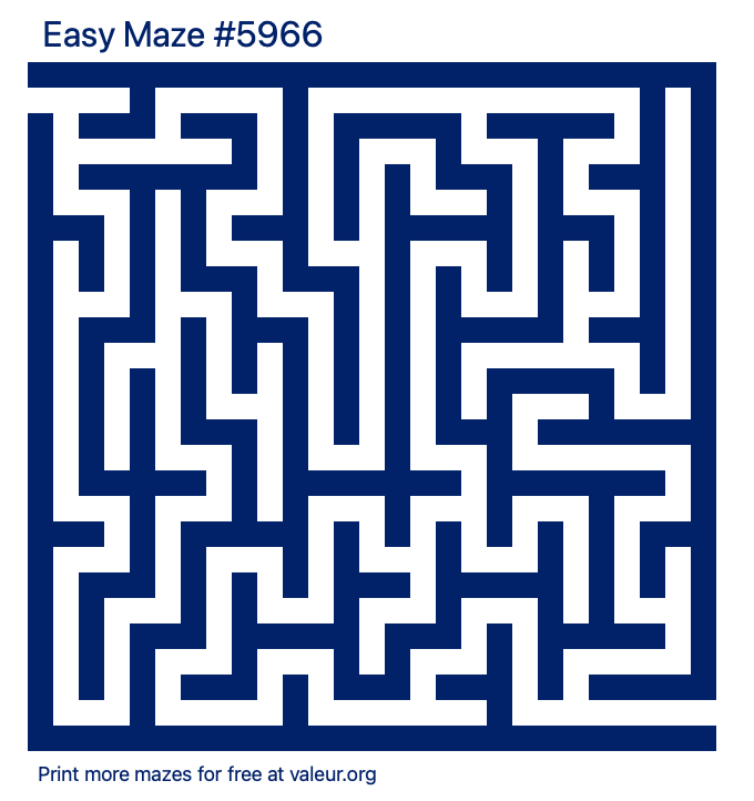 Free Printable Easy Maze number 5966