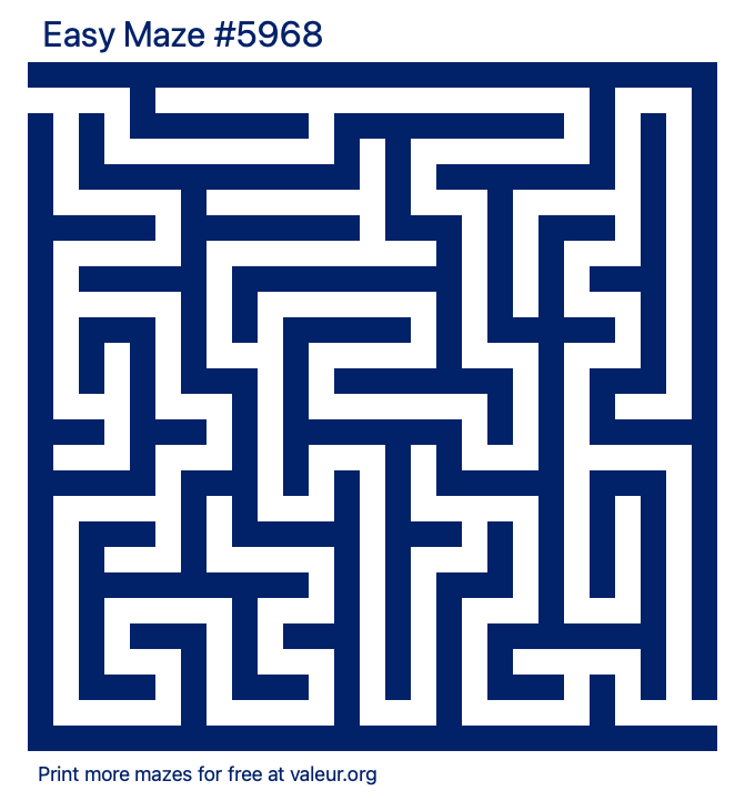 Free Printable Easy Maze number 5968