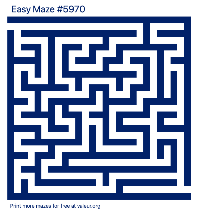 Free Printable Easy Maze number 5970