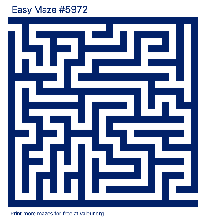 Free Printable Easy Maze number 5972