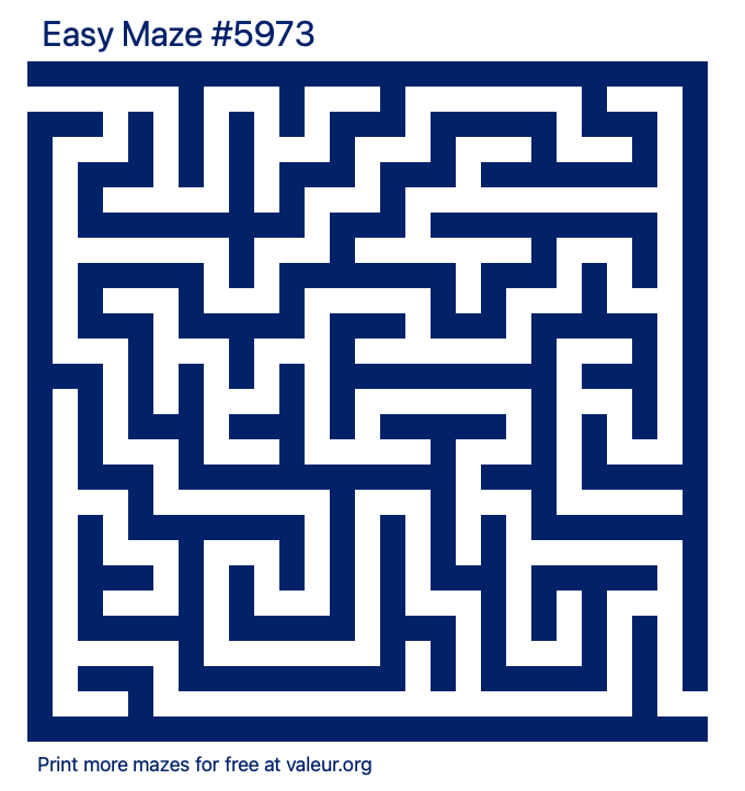 Free Printable Easy Maze number 5973