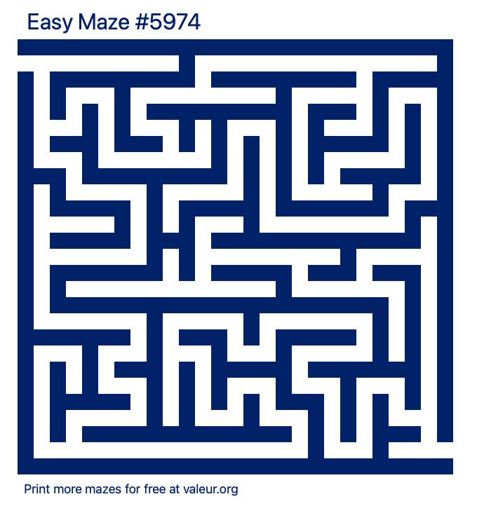 Free Printable Easy Maze number 5974