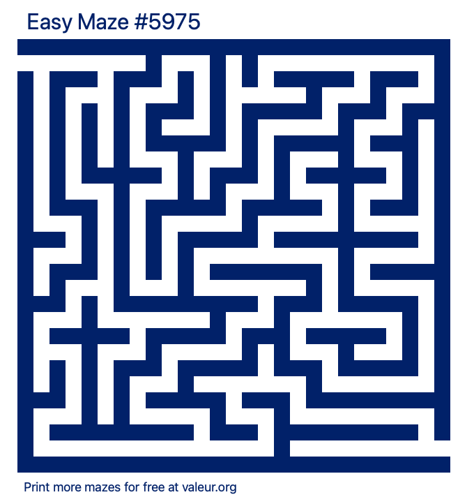 Free Printable Easy Maze number 5975