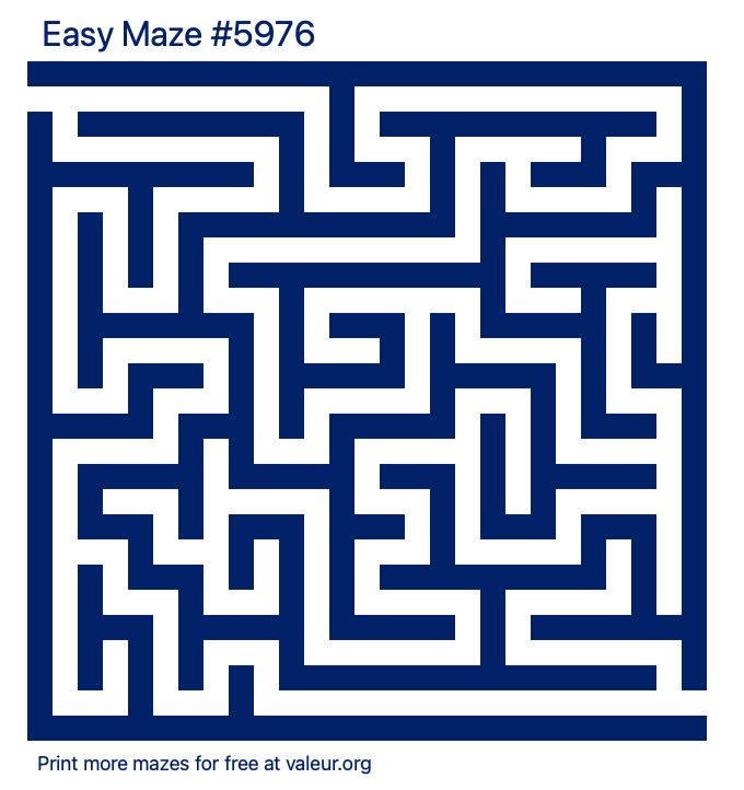 Free Printable Easy Maze number 5976