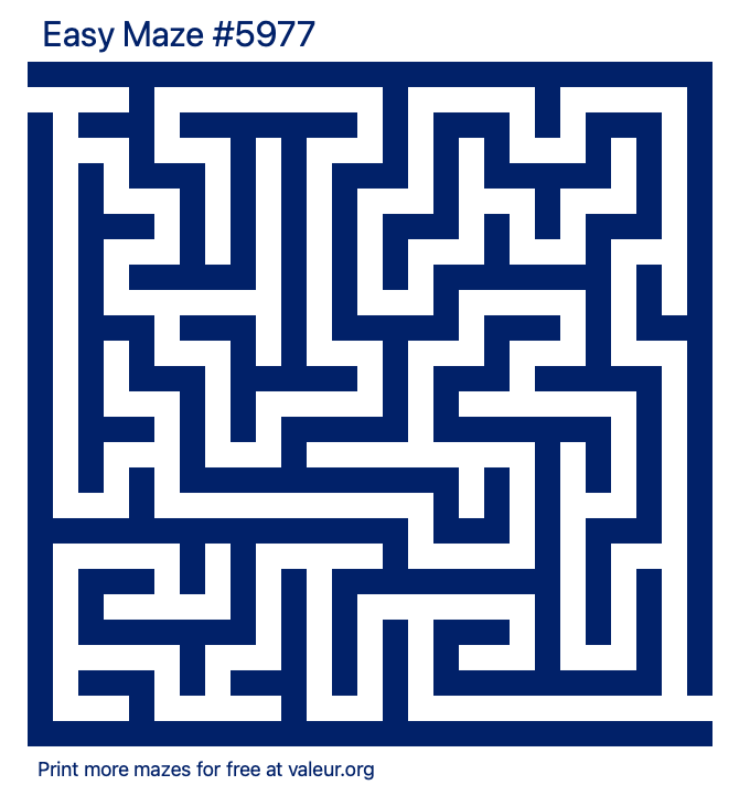 Free Printable Easy Maze number 5977