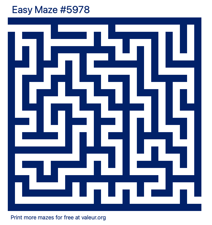 Free Printable Easy Maze number 5978