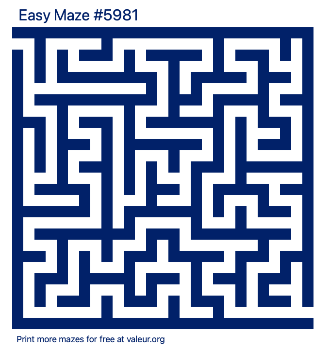 Free Printable Easy Maze number 5981