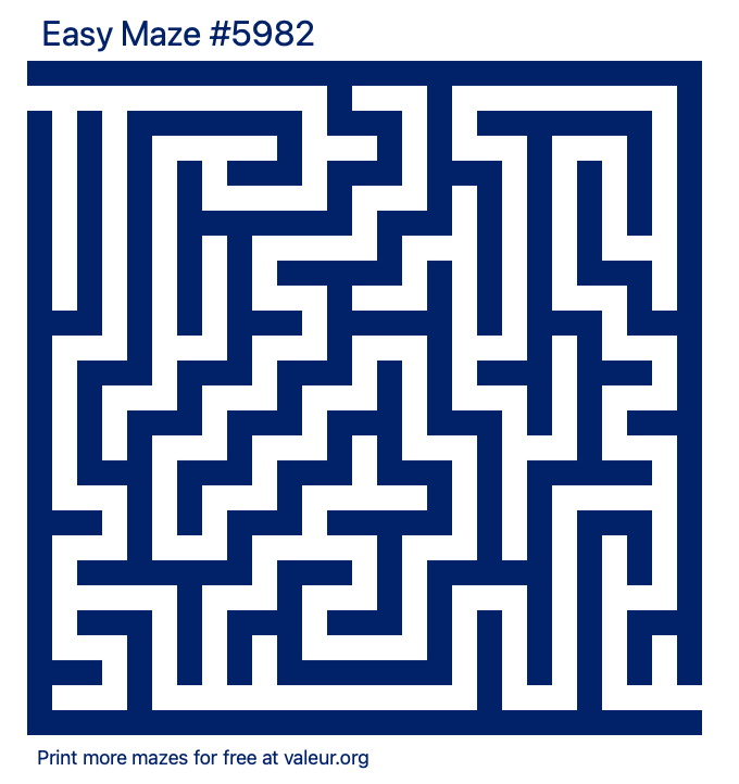 Free Printable Easy Maze number 5982