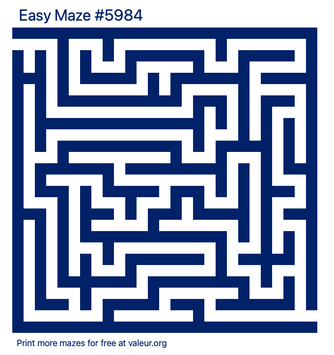 Free Printable Easy Maze number 5984