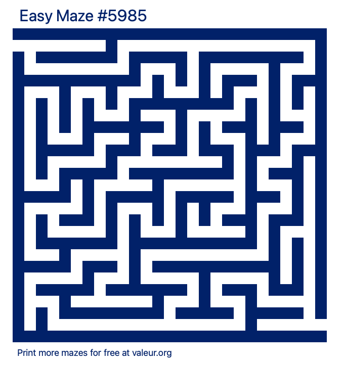 Free Printable Easy Maze number 5985