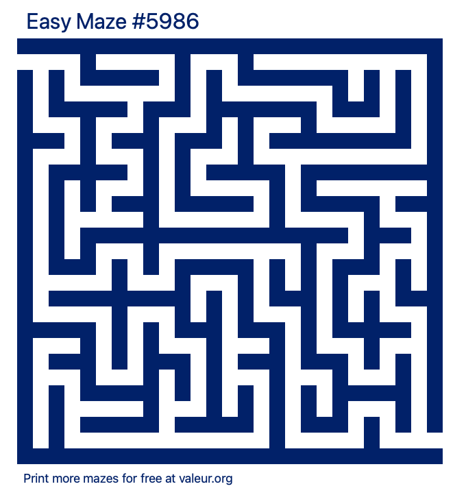 Free Printable Easy Maze number 5986