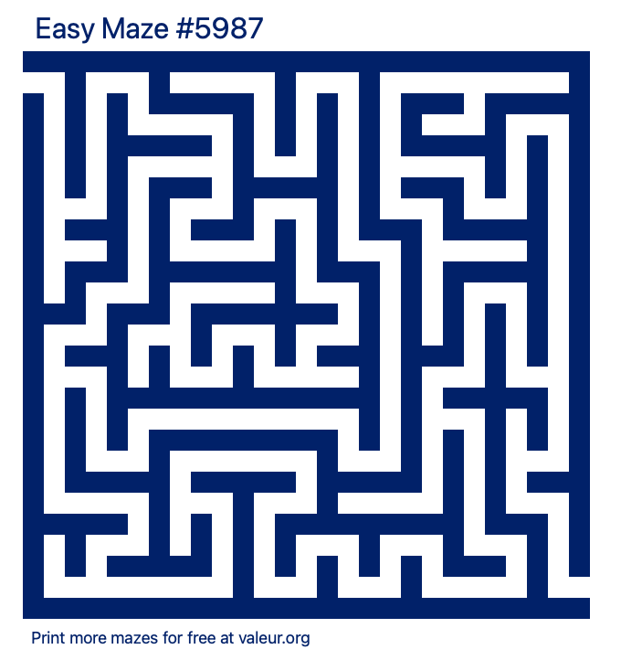 Free Printable Easy Maze number 5987