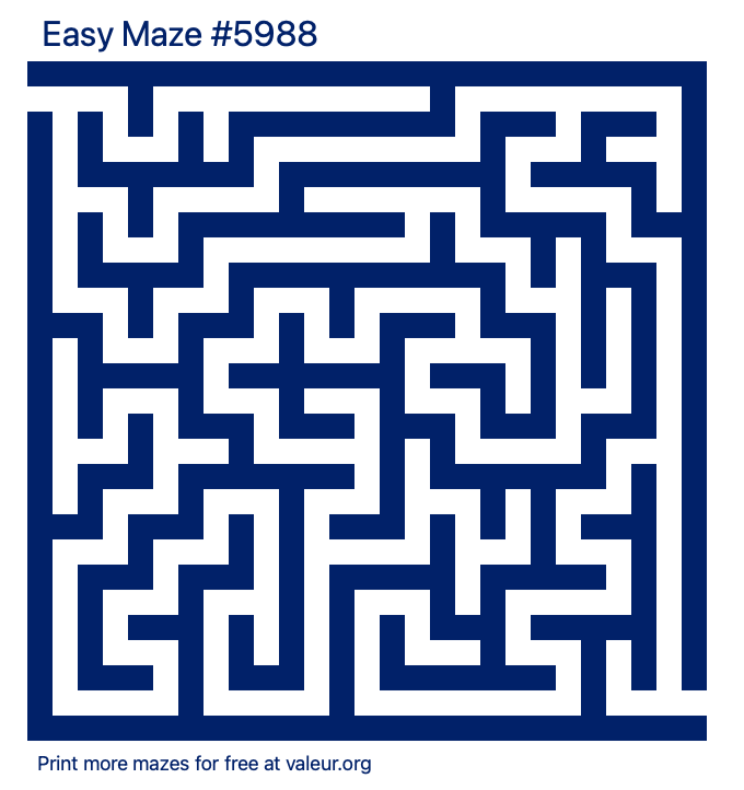 Free Printable Easy Maze number 5988