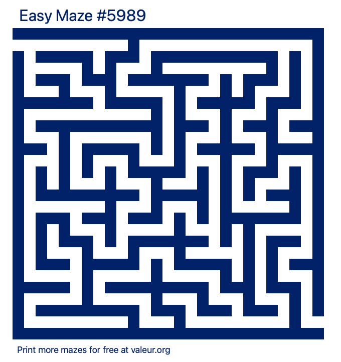 Free Printable Easy Maze number 5989