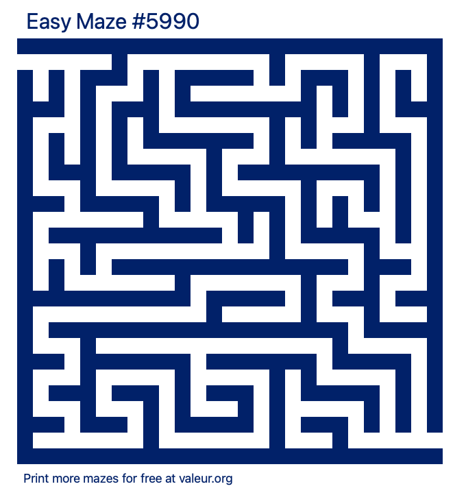 Free Printable Easy Maze number 5990