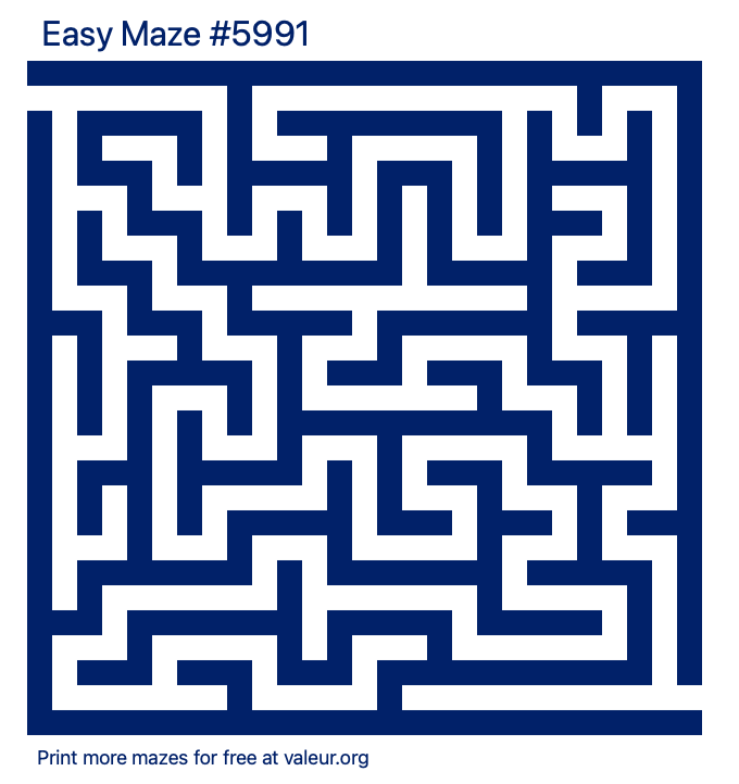 Free Printable Easy Maze number 5991