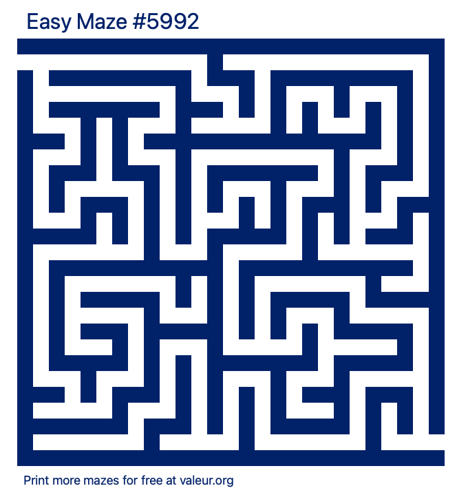 Free Printable Easy Maze number 5992