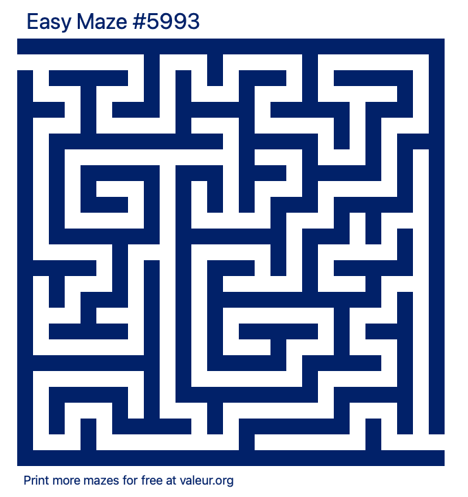 Free Printable Easy Maze number 5993