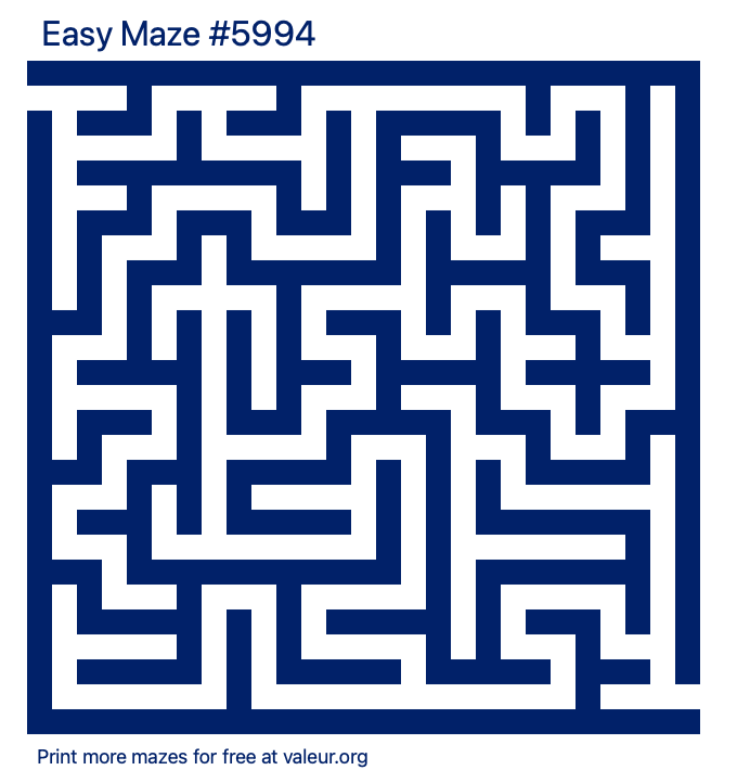 Free Printable Easy Maze number 5994