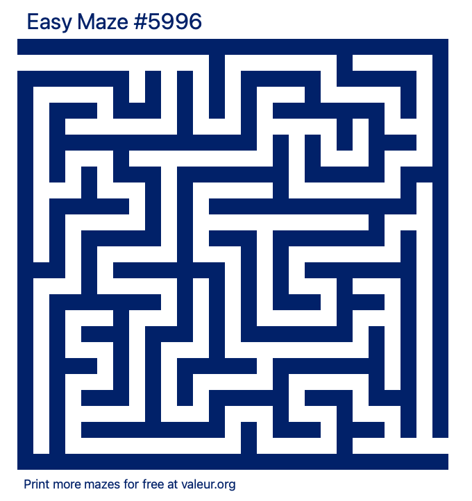 Free Printable Easy Maze number 5996