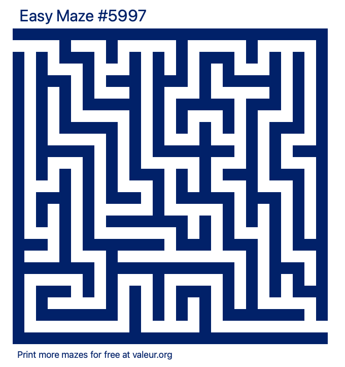 Free Printable Easy Maze number 5997