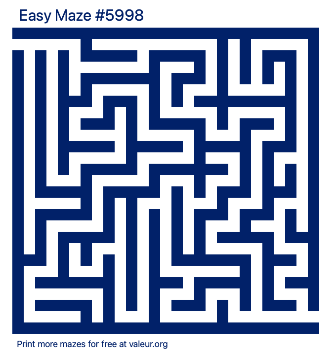 Free Printable Easy Maze number 5998