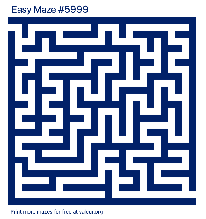 Free Printable Easy Maze number 5999