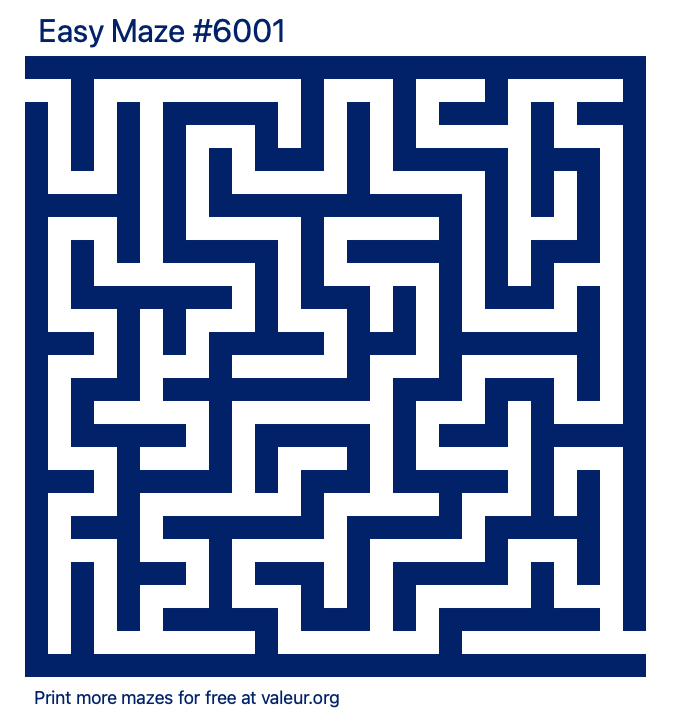 Free Printable Easy Maze number 6001