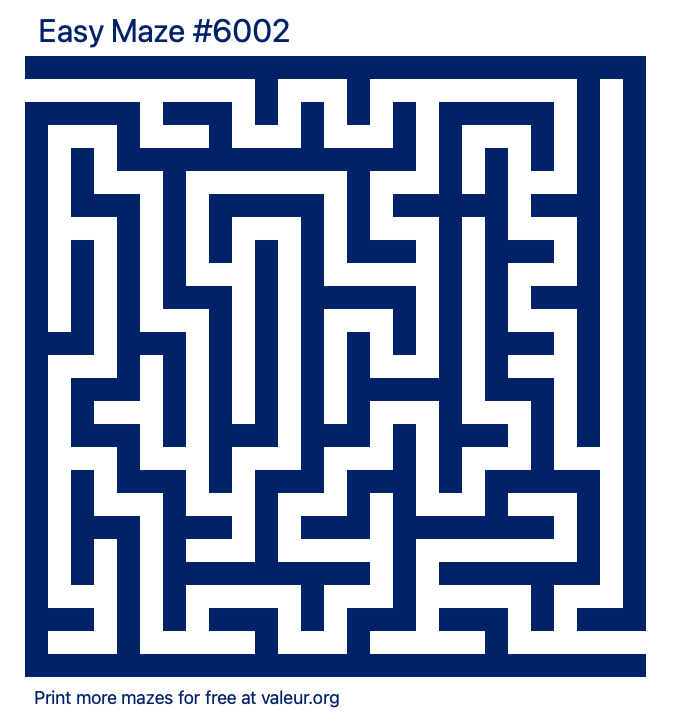 Free Printable Easy Maze number 6002