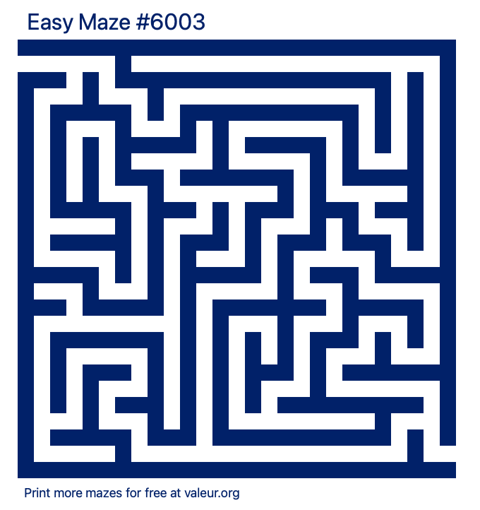 Free Printable Easy Maze number 6003