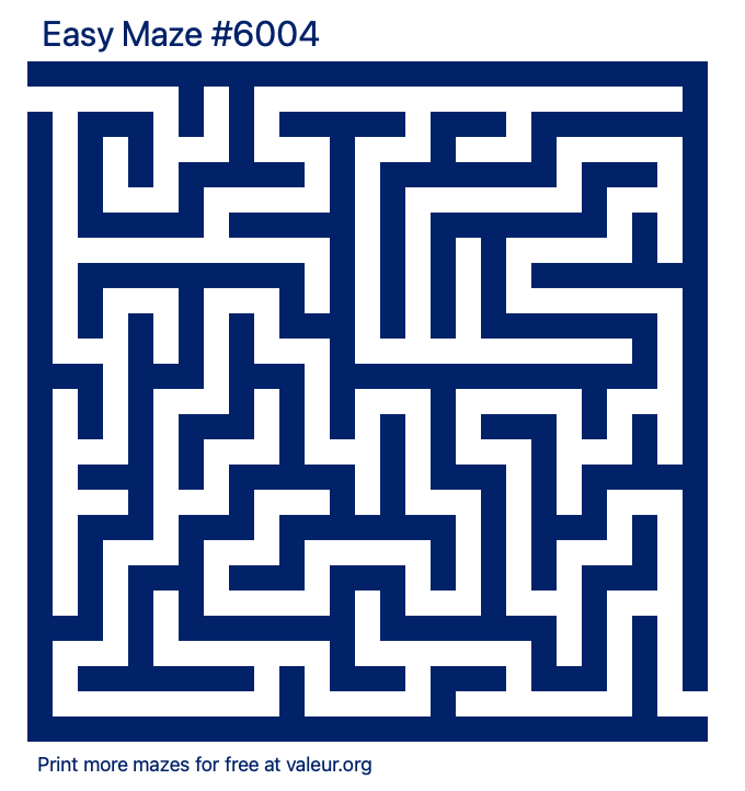 Free Printable Easy Maze number 6004