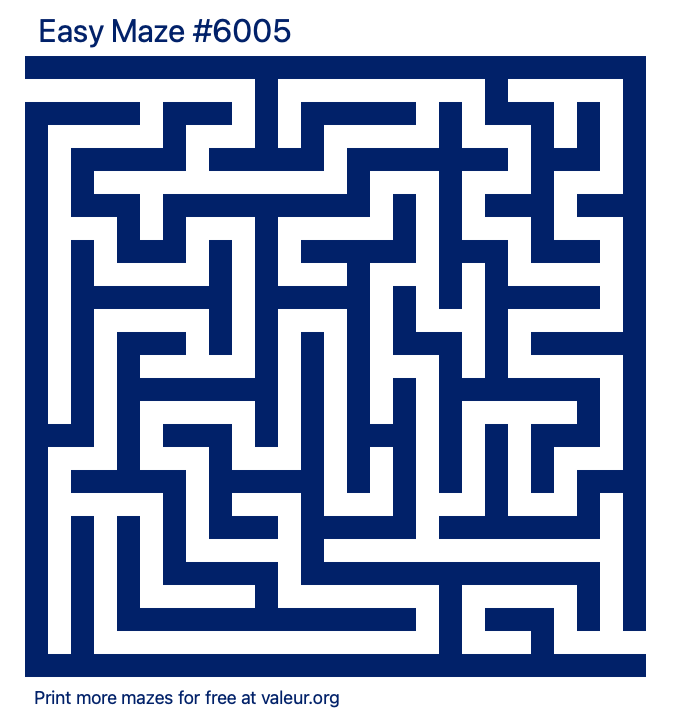 Free Printable Easy Maze number 6005