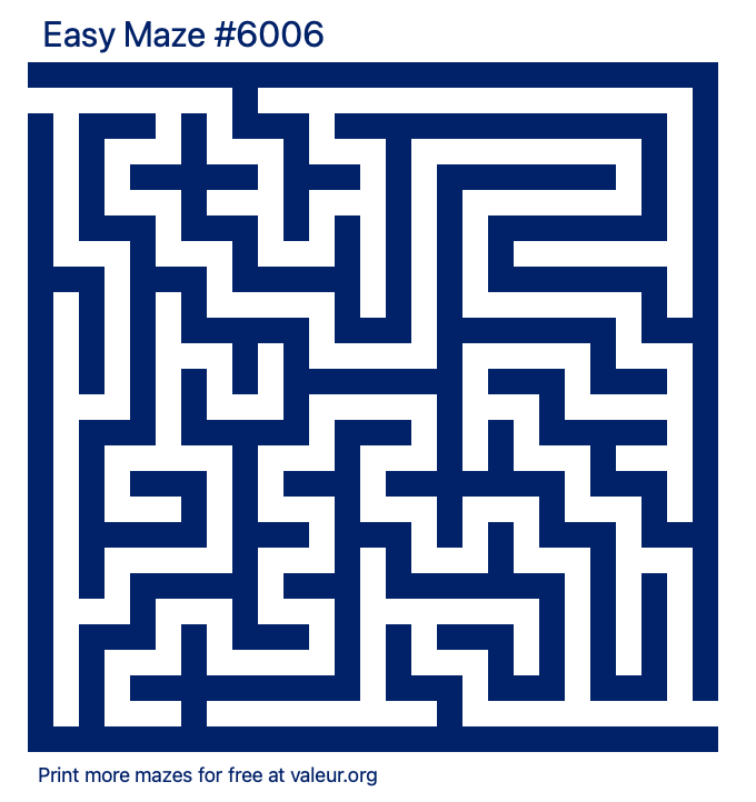 Free Printable Easy Maze number 6006